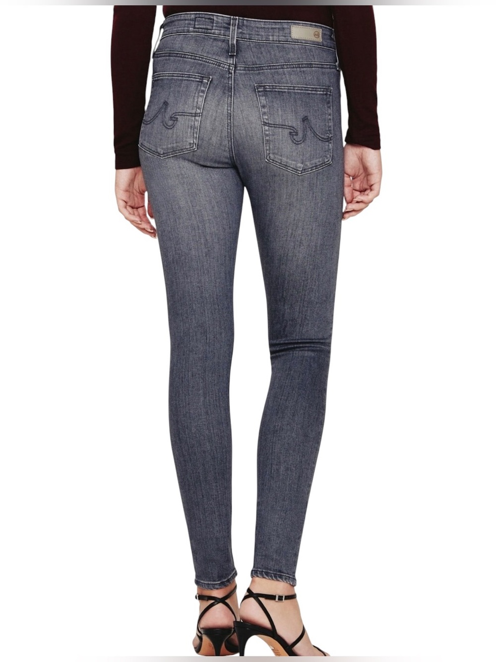 AG Farrah High Rise Skinny Jeans Metro Gray Wash Size 28R - Picture 3 of 13